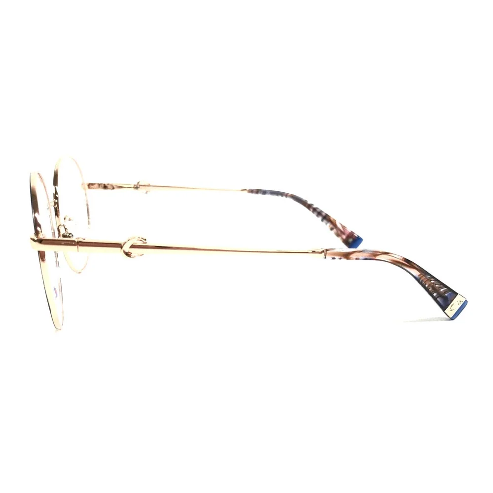 Champion Eyeglasses Frames REAL C02 Blue Rose Gold Round Wire Rim 54-18-135